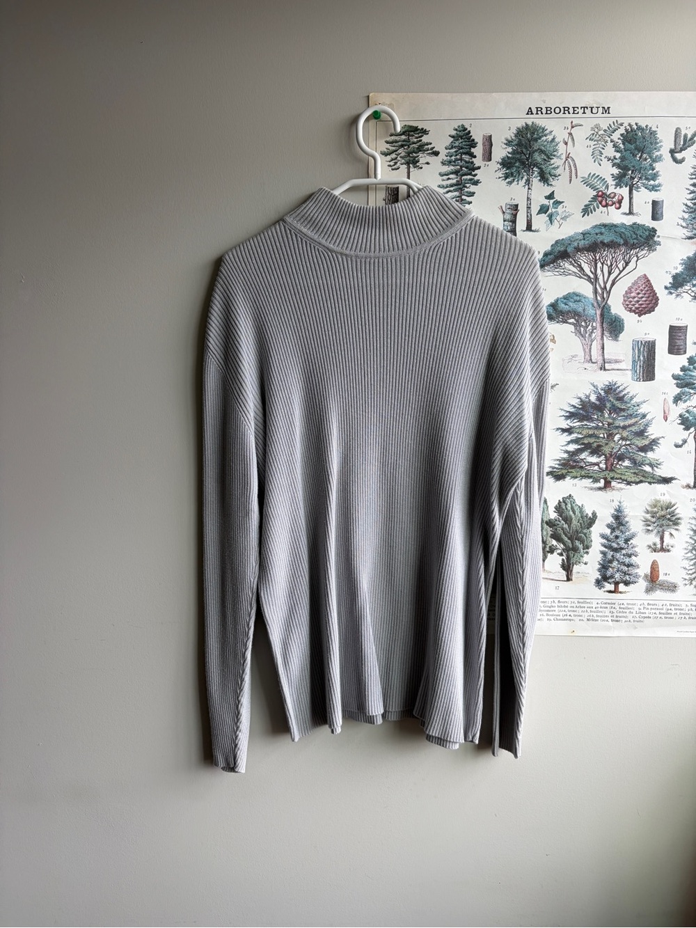 Rino Rossi Ribbed Mock Neck Ribbed Longsleeve - Light Gray XL